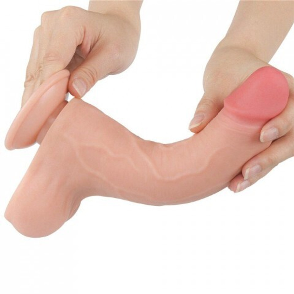 Реалистичный фаллоимитатор Lovetoy (22×4,3 см) с двойной плотностью телесный