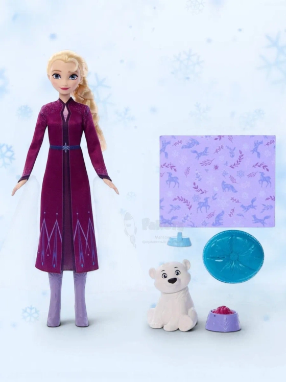 Набор Кукла Дисней Frozen Эльза с медвежонком JFG16
