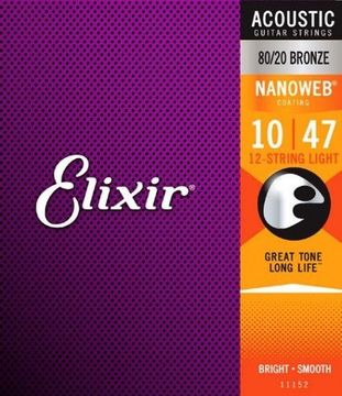 Струны для 12 струнной акустической гитары 10-47 ELIXIR 11152