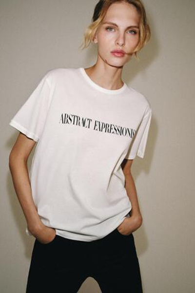 ФУТБОЛКА ОВЕРСАЙЗ С ТЕКСТОМ — ZARA