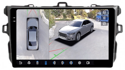 Магнитола для Toyota Corolla 150 2006-2013 (рамка тип 1) - FarCar BX063M-360 монитор 9.5" 2K QLED на Android 13, Быстрая, CarPlay, 4G SIM-слот, 4 камеры в комплекте