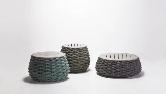 Уличный пуф-столик Pouf Ø80х30 см, зеленый