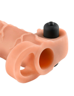 Удлиняющая насадка с вибрацией и с креплением на мошонке Vibrating Real Feel 1''Extension (Цвет: телесный)