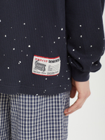 Мужской Лонгслив Crewneck Waffle Top - Splats - Navy Blue