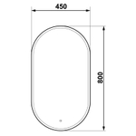 Зеркало Prime White Led 450х800 в МДФ раме