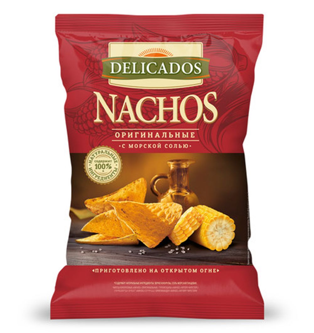 Чипсы DELICADOS Начос кукурузные 150г Оригинальные