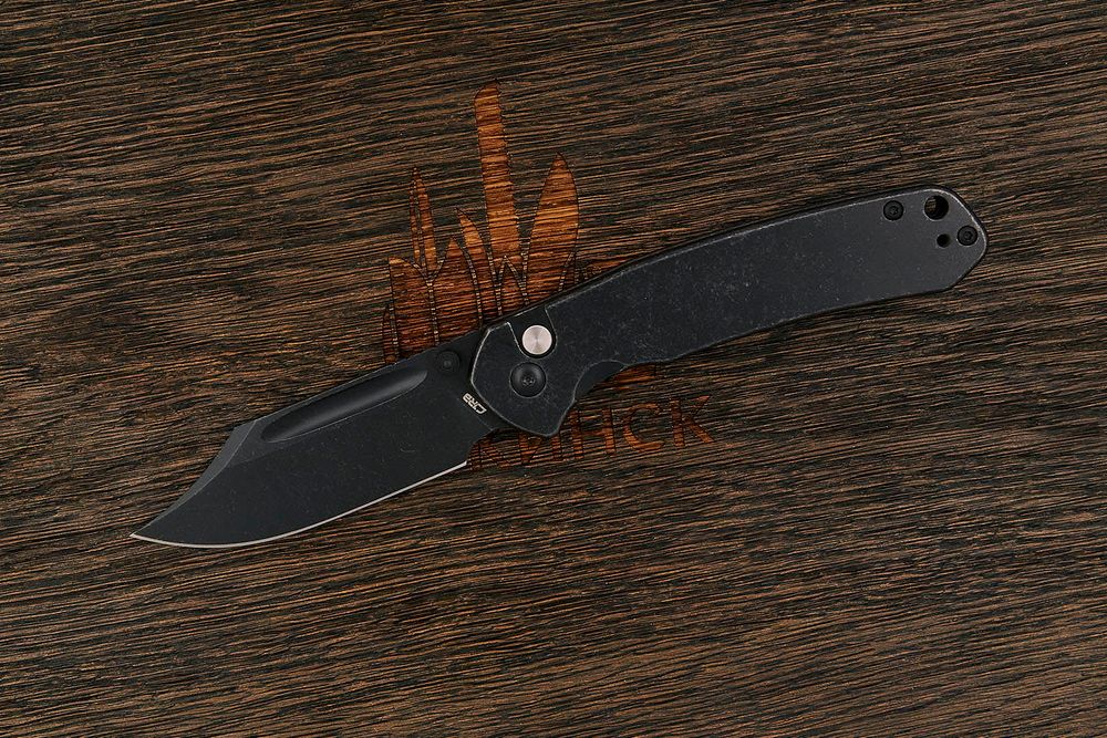 Нож складной CJRB J1942-BST Pyrite Bowie, клинок 80мм, сталь AR-RPM9, рукоять сталь