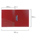 Папка с зажимом Brauberg Contract, 700мкм, корешок 21мм с карманом, красная