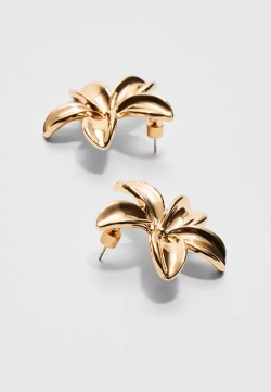 STRADIVARIUS Серьги с цветами, золотой