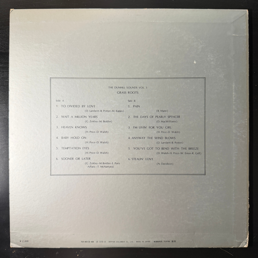 The Grass Roots ‎– The Dunhill Sounds Vol. 3 (Япония 1976г.)