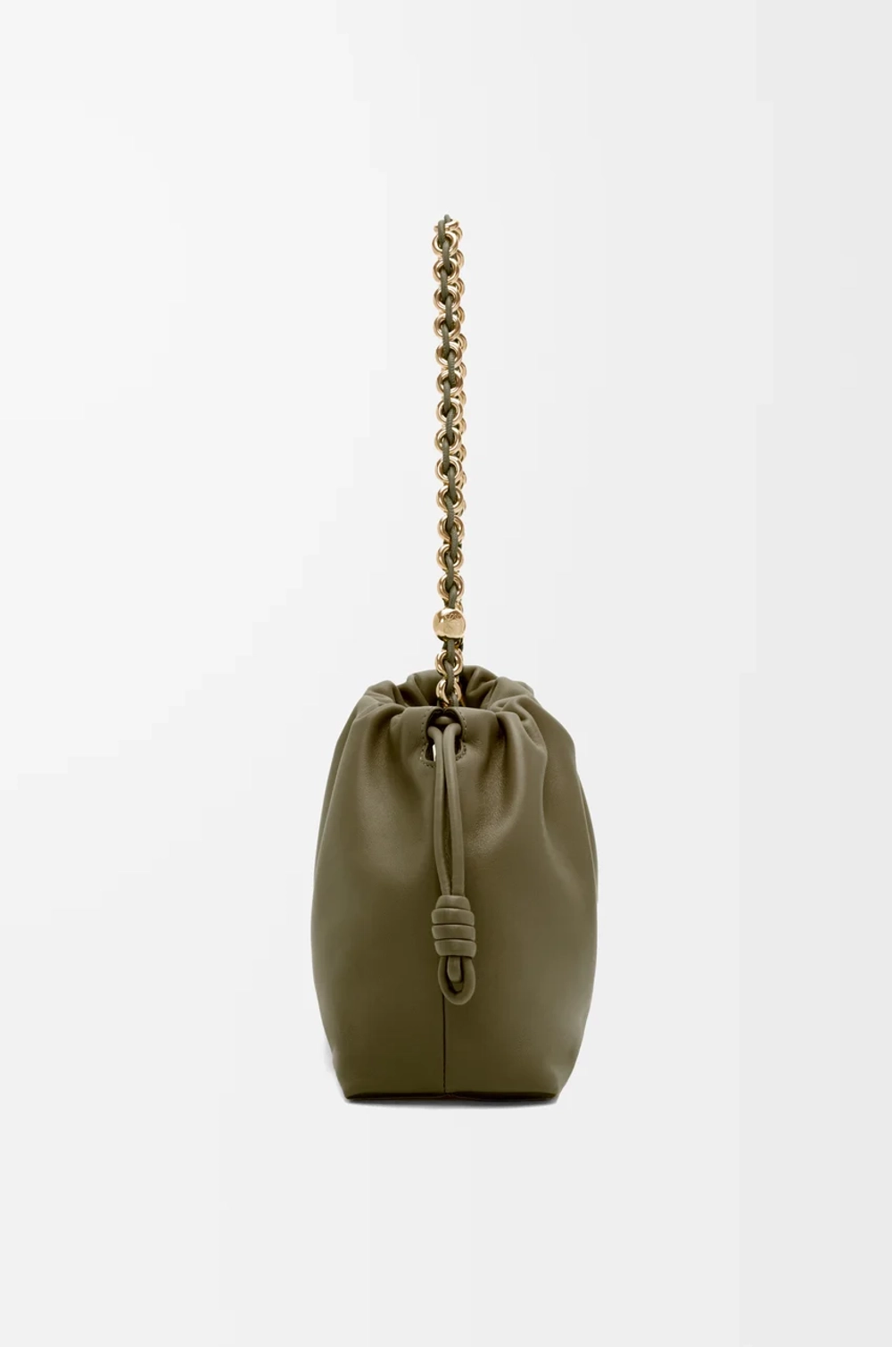 Loewe Сумка Flamenco среднего размера из мягкой кожи ягненка наппа, темный хаки