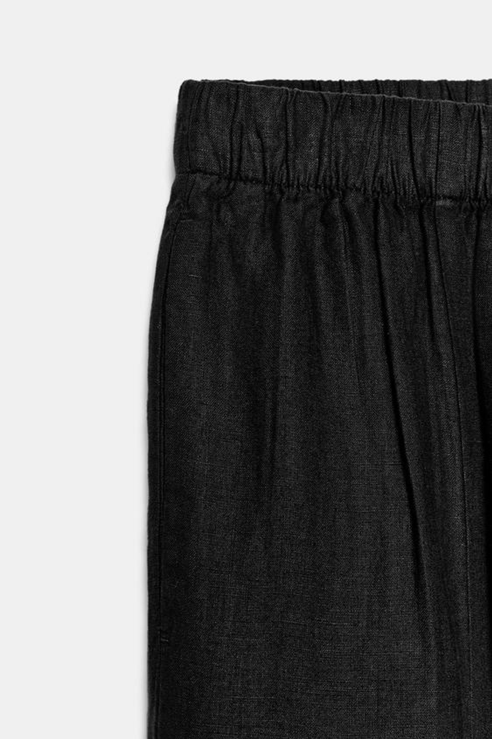 ZARA БРЮКИ BARREL ИЗ ЛЬНА — ZW COLLECTION, ЧЕРНЫЙ