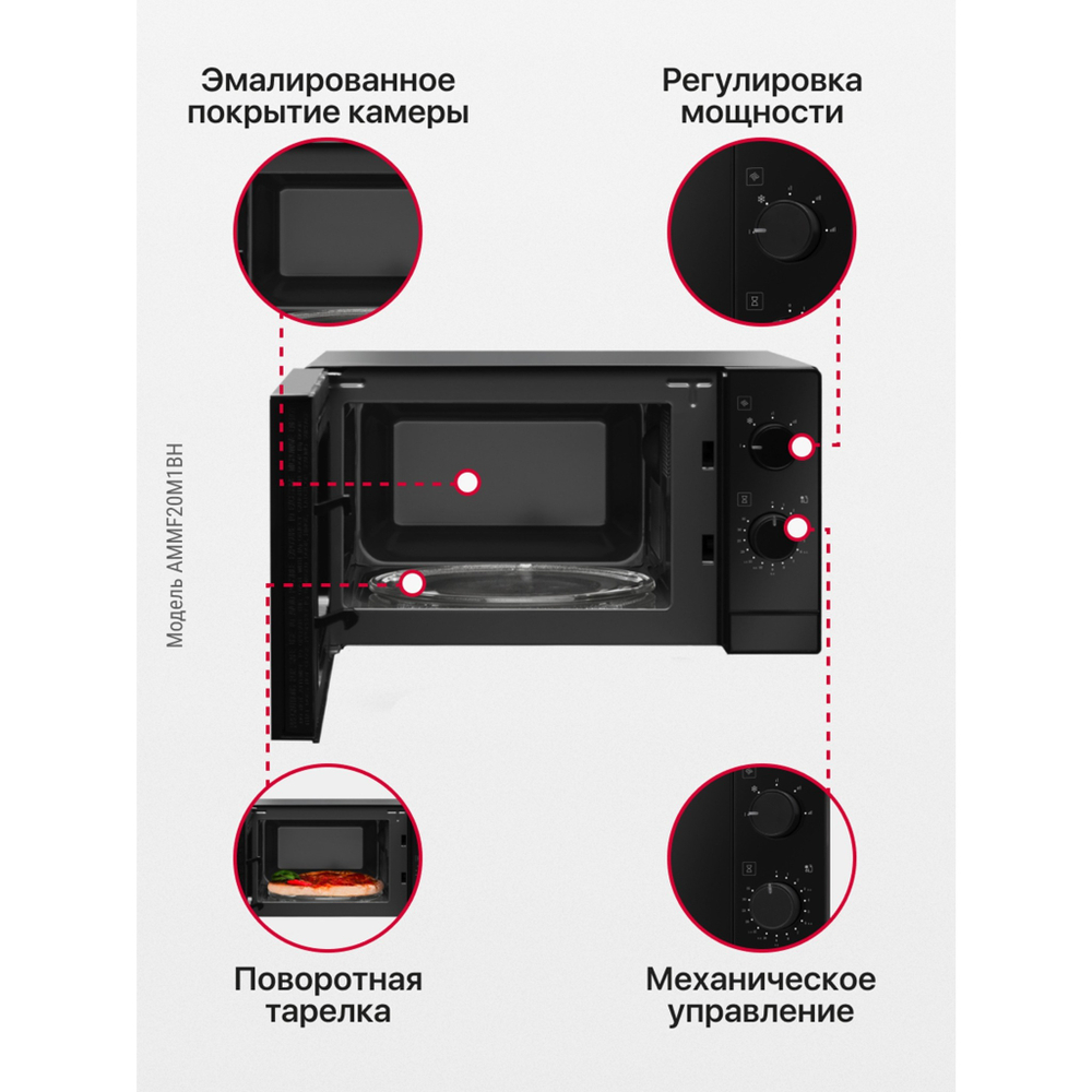 Отдельностоящая микроволновая печь Hansa AMMF20M1BH