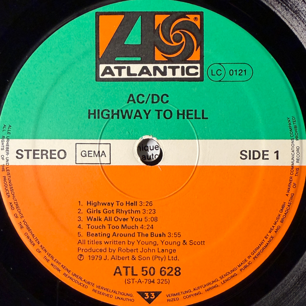 AC/DC ‎– Highway To Hell (Германия 1979г.)