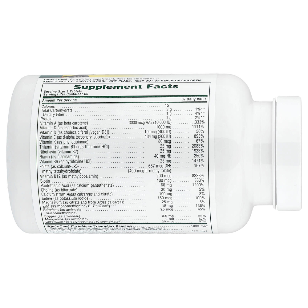 NaturesPlus, Source Of Life®, Ultra Whole Life Energy Enhancer, без железа, 180 таблеток