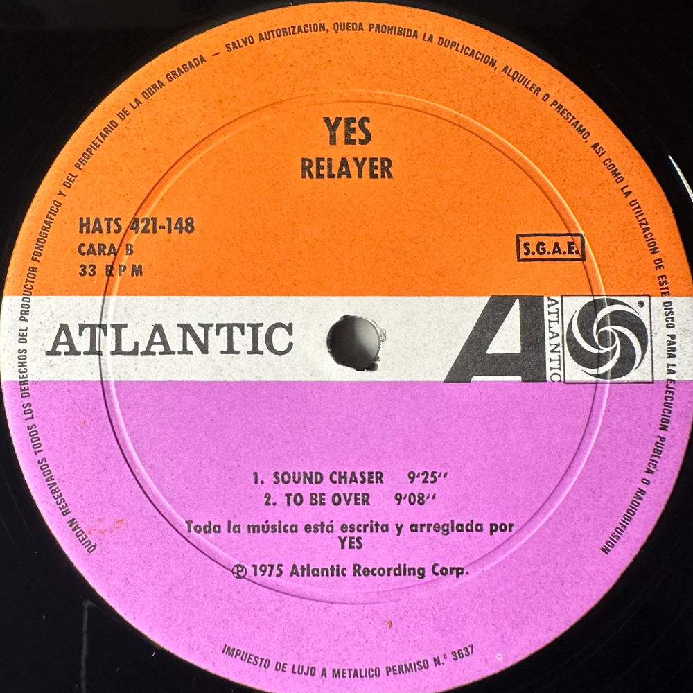 Yes ‎– Relayer (Испания 1975г.)