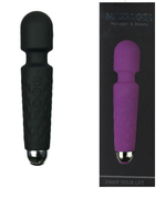 Мощный перезаряжаемый силиконовый массажер Super Powerful Massage Wand (черный) (Цвет: черный)