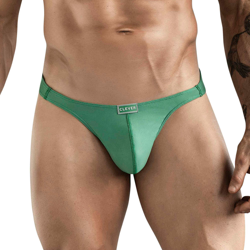 Зеленые мужские трусы-тонги Clever Cactus Thong