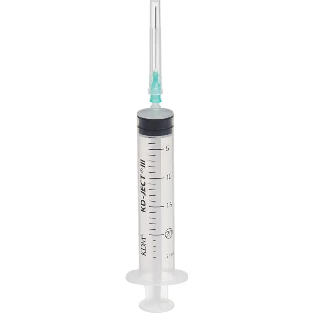 Шприц 20 мл 3-компонентный 0.8х40 мм 21Gх1 1/2" KDM KD-Ject III 50 шт