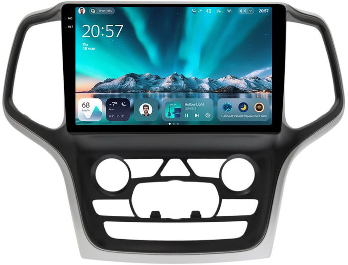 Магнитола для Jeep Grand Cherokee WK2 2013-2022 (ШГУ 8.4", рамка большая 9) - Teyes CC4 монитор 9.2" 2K QLED на Android 14, Быстрейшая, Snapdragon 680, DSP, CarPlay, 4G SIM-слот