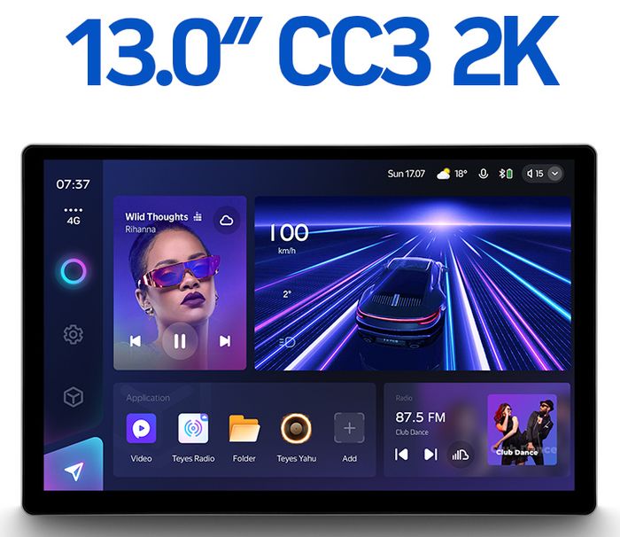 Магнитола для Hyundai Sonata 2001-2013 - Teyes CC3-2K монитор 13", QLED+2K, Android 10, Быстрая, 4G SIM-слот, CarPlay