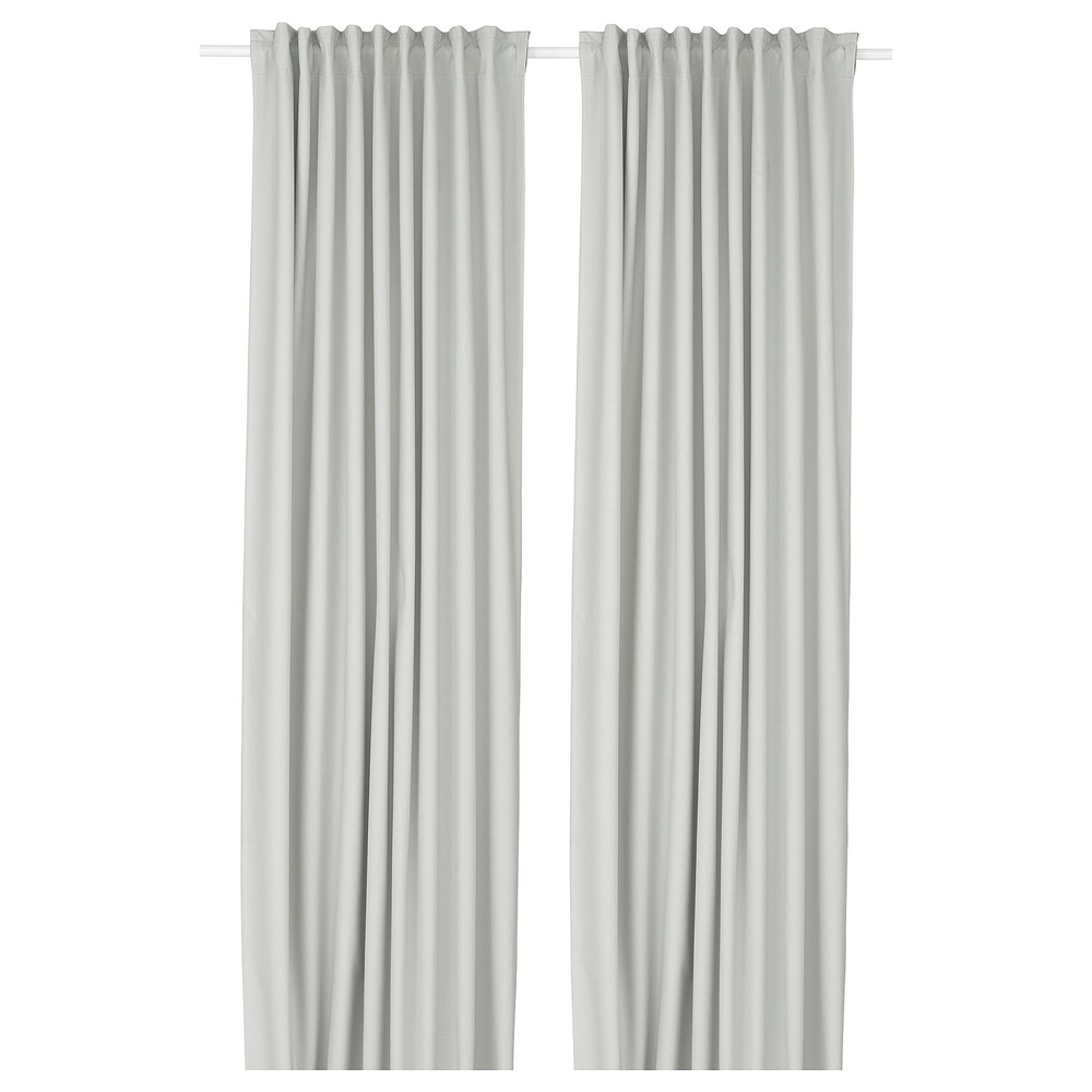 IKEA KORGMOTT  (ИКЕА КОРГМОТТ)  -  Шторы блэкаут, 2 шт - белый/на ленте 145x300 см