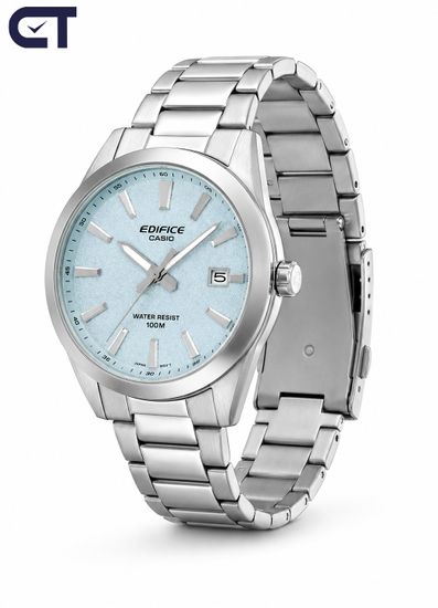 CASIO EFV-160D-2BVDF EDIFICE мужские наручные часы — компактная стальная модель с синим циферблатом