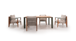Столовая группа Elif Dining Set. Алюминий, роуп, ироко. Поставка 45 дней.