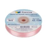 Лента атласная 2-сторонняя 12.0 мм / 33±2 метра, №041 розовый (т. розовый), Gamma AL-12D