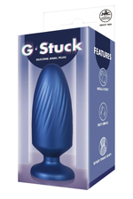 Синяя анальная пробка G Stuck Silicone Anal Plug - 13,5 см. (Цвет: синий)