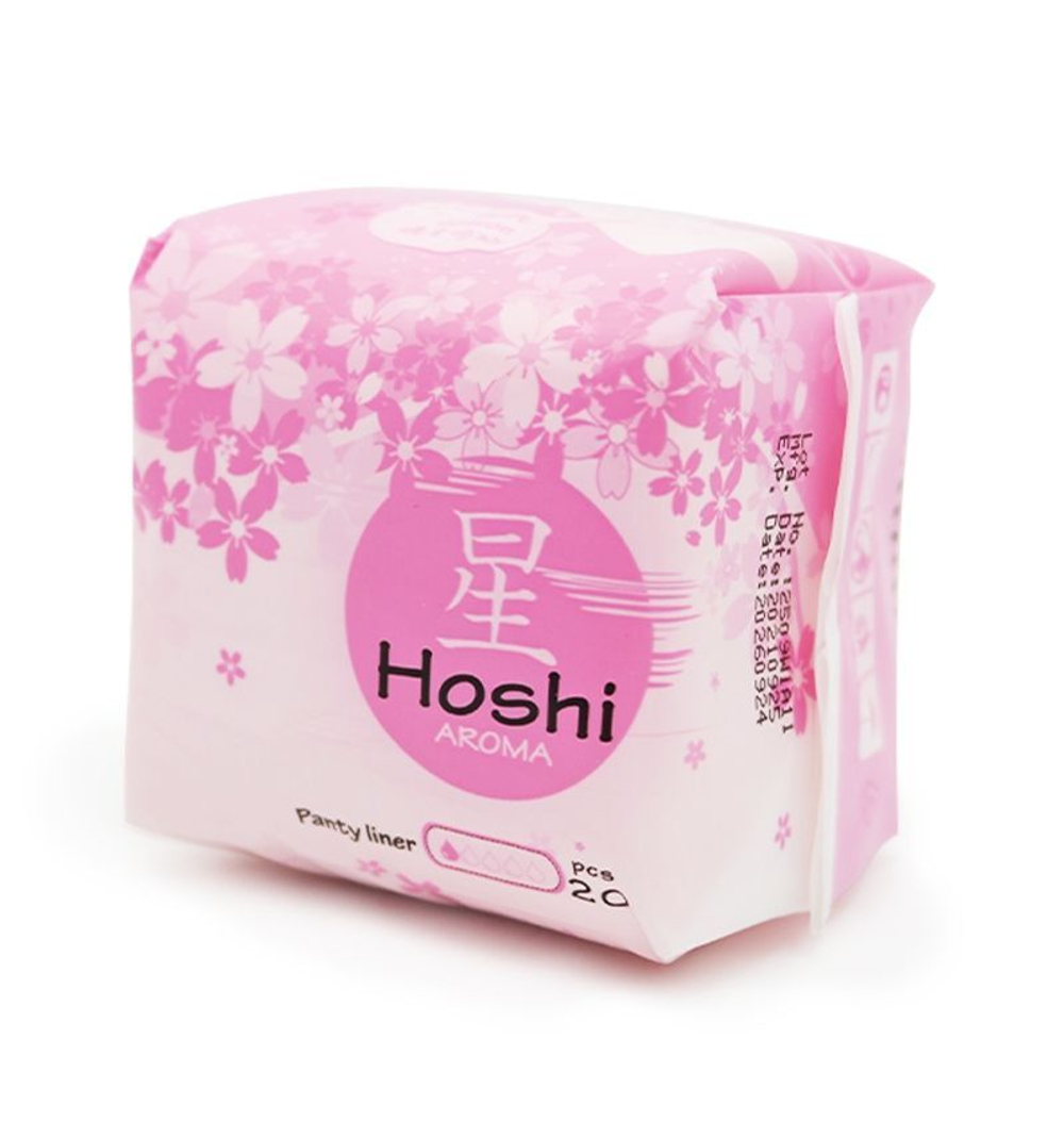 Прокладки гигиенические ежедневные Hoshi Aroma SOFT Panty Liner (150мм) аромат Сакуры 20 шт
