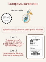 Серьги с рисунком на перламутре, серебро 925