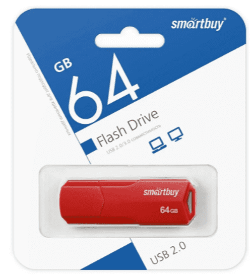 USB флеш накопитель Smartbuy 64GB Clue Red (SB64GBCLU-R)