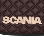 Ковры SCANIA 5 серии G (механика), (экокожа, коричневый, черный кант, бежевая вышивка)