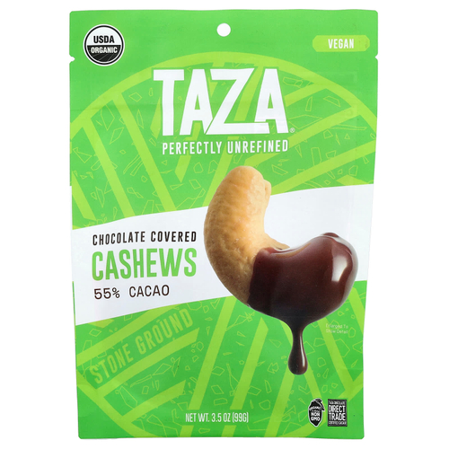Taza Chocolate, кешью в шоколаде, 55% какао, 99 г (3,5 унции)