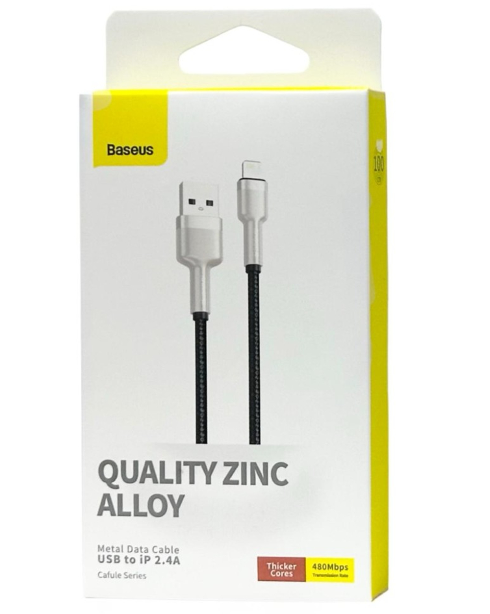 Usb Кабель-зарядка Lightning Baseus Cafule Metal 2.4A 1м (CALJK-A01) черный