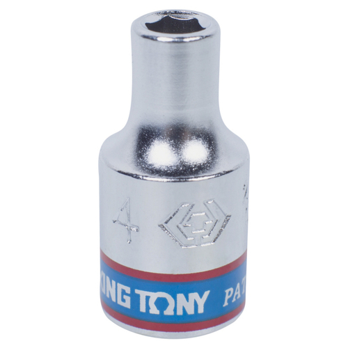 KING TONY (233504M) Головка торцевая стандартная шестигранная 1/4", 4 мм