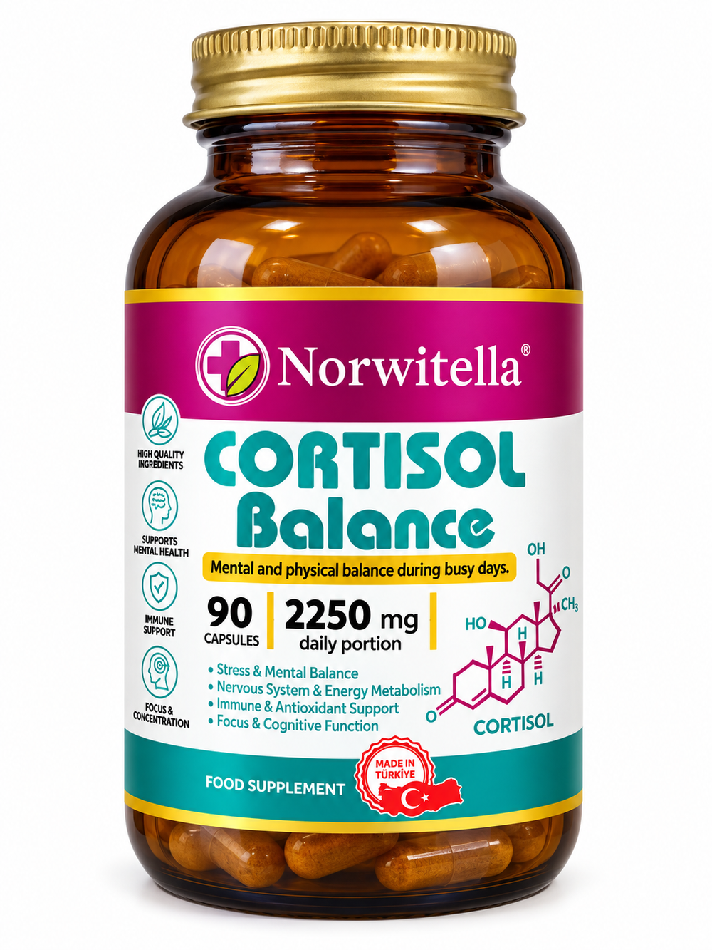 Norwitella, Cortisol Balance,90 caps 2250 mg | Картизол Баланс 90 капс 2250 мг