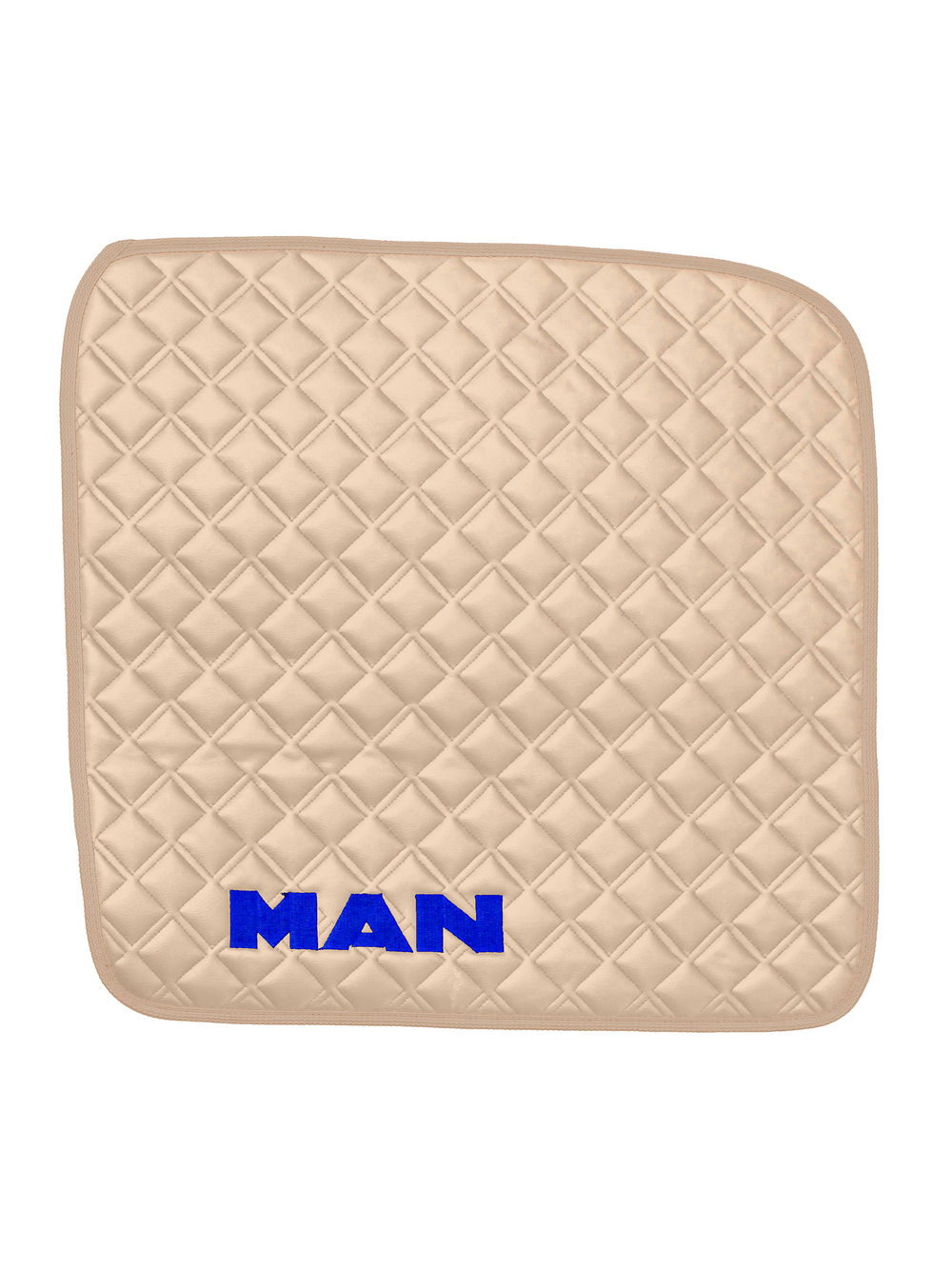 Ковры MAN TGX с 2-мя ящиками (автомат) (экокожа, бежевый, бежевый кант, синяя вышивка)