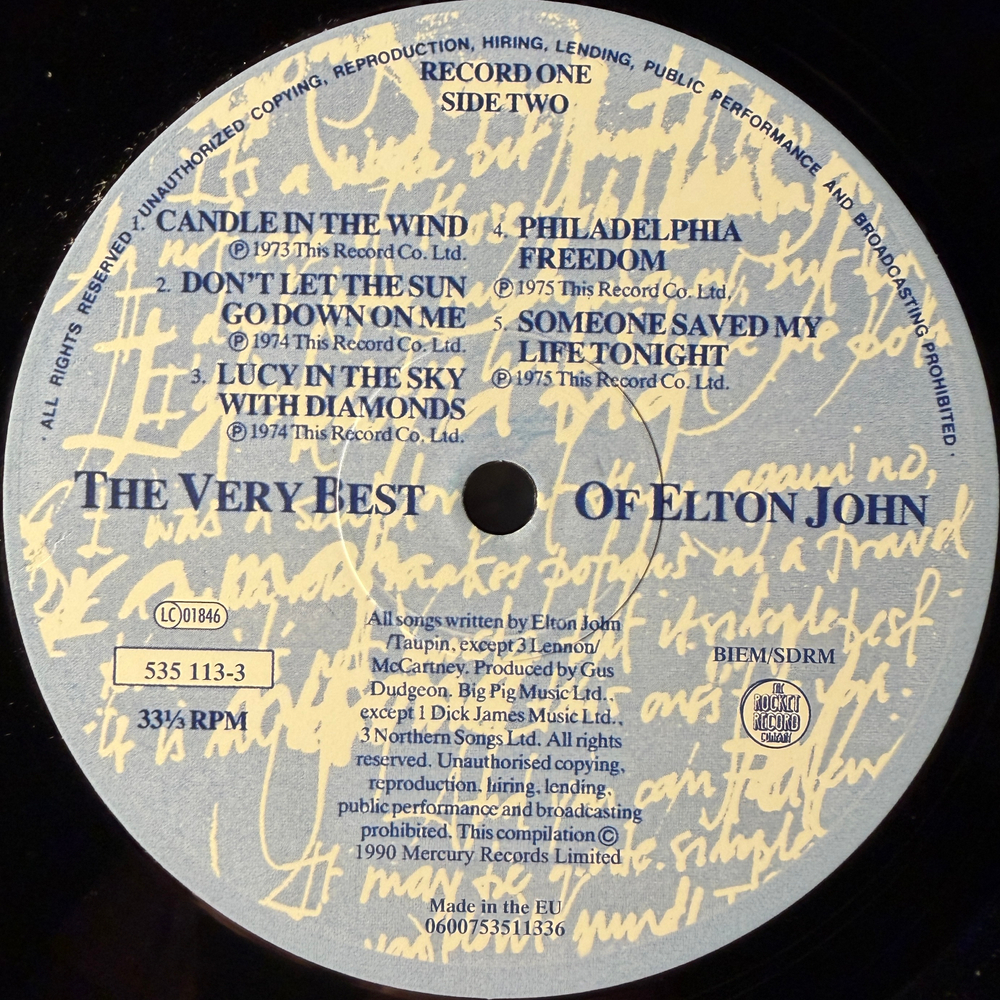 Elton John ‎– The Very Best Of Elton John 2LP (Европа 2014г.)