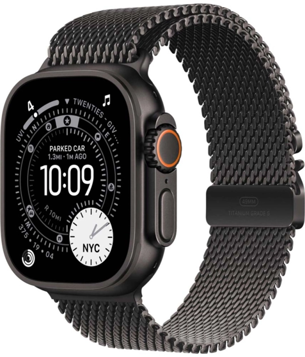 Смарт-часы Apple Watch Ultra 3 49 mm Black Titanium case | ремешок Milanese Loop | Black, L