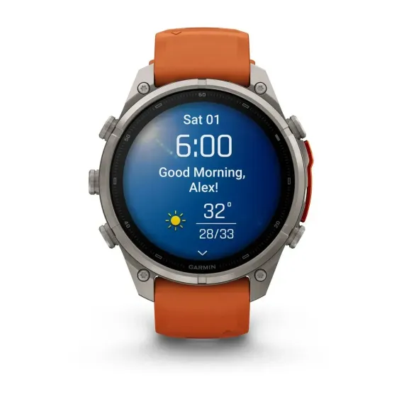 Смарт-часы Garmin fenix 9 Pro (47 мм) титан осенне-оранжевый/ярко-оранжевый