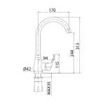 Смеситель для кухни 35к Milardo M07SB0JM05 Мил (Meal) высокий пов излив ХРОМ