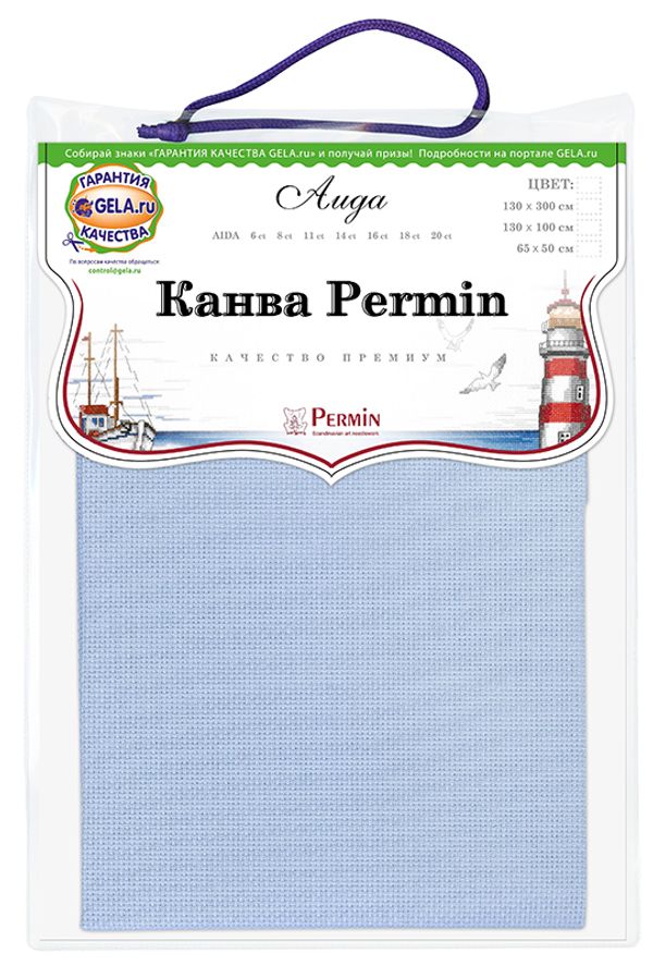 Канва Permin Aida 14 ct, отрез 65х50 см, цв.303