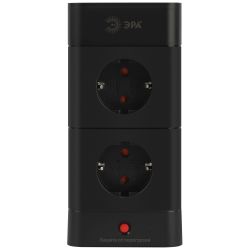Сетевой фильтр ЭРА TWR-8es-1,5m-4USB-B башня с защитой заземлением с выключателем 8 розеток+4xUSBA+C 1,5м 16А черный | Электротовары