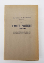 "Lanne politique, economique, sociale et diplomatique en France (Политический, экономический, социальный и дипломатический год во Франции)". 1947г.