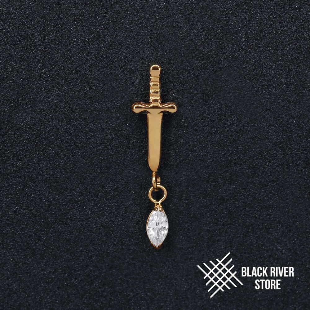 Pendant Dagger v.3 Crystal PVD Yellow