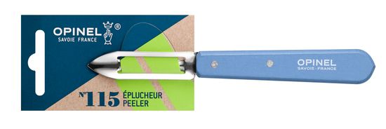 Нож для чистки овощей Opinel №115, деревянная рукоять, нержавеющая сталь, синий, блистер, 001932