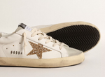 Кеды Women's Super-Star with gold glitter star and ice-gray suede inserts
