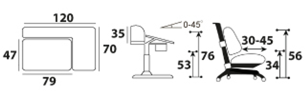Комплект Mealux парта Sherwood Energy + Match SB (арт. BD-830 W/BL Energy+Y-528 SB)